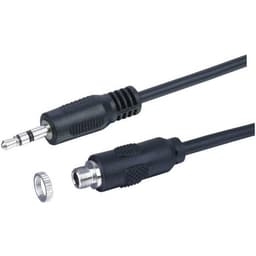 Kash 35D019 Jack Audio Forlængerkabel [1x Jackstik 3,5 mm - 1x Jacktilslutning 3,5 mm] 20.00 cm Sort