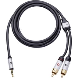 Phono / Jack Audio Tilslutningskabel [2x Cinch-stik - 1x Jackstik 3,5 mm] 3.00 m Sort forgyldte stik Oehlbach i-Connect