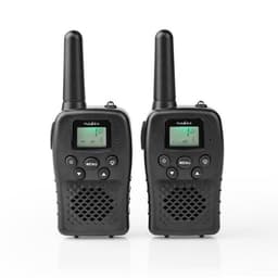 Nedis Walkie-Talkie Set | 2 håndsett | Opp til 10 km | Frekvens kanal: 8 | PTT / VOX | Opp til 3 timer | Sort