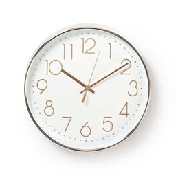 Veggur | Diameter: 300 mm | Plast | Hvit / Rose Gull