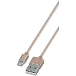 KIT PLATINUM Synk.johto Lightning Nailon 1m Golden MFI