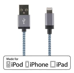 STREETZ USB-synk-/opladerkabel til iPod, iPhone og iPad, stofbeklæ
