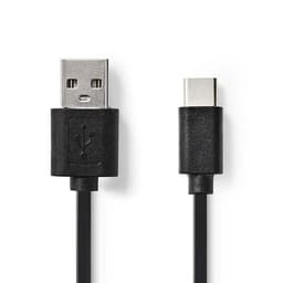 USB 2.0-Kabel | Type-C, hann - A, hann | 2,0 m | Sort