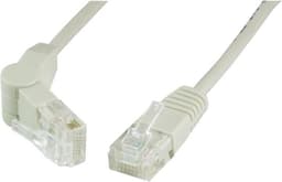 UTP Cat5e patchkabel med en vinkelbar kontakt, 0,5m, grå