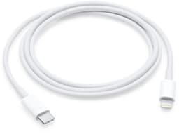 Apple MK0X2ZM/A USB-C till Lightning kabel, 1m, Vit, Bulk