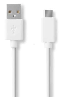 USB 2.0-kabel | Type-C-hanstik | A-hanstik | 1,0 m | Hvid