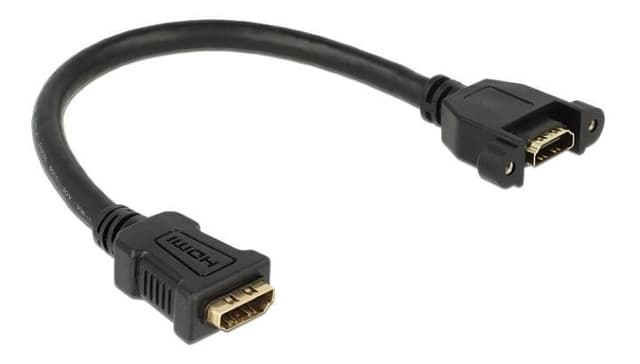 DeLOCK HDMI-kabel för panelmontage, 2xHDMI 19-pin ho, 0,25m