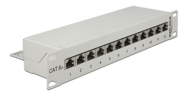 Delock 10"" Patch Panel 12 Portar, Cat.6A