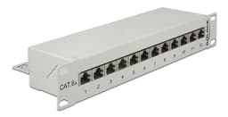 Delock 10"" Patchpanel 12 Porter Cat.6A Grå