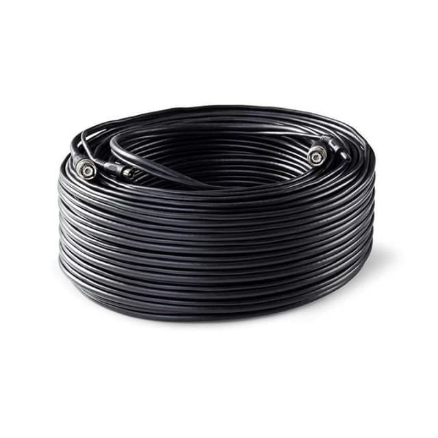CCTV-kabel BNC / likestrøm | RG59 | 50 m | forhåndsmonterte kontakter