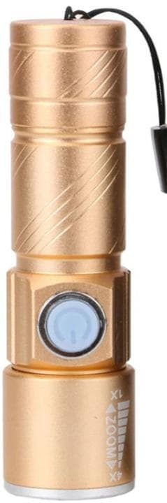 Lille lommelygte, 9 cm, guld