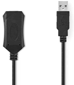 Aktivt USB 2.0-forlængerkabel | A-hanstik | A-hunstik | 5,0 m | Sort