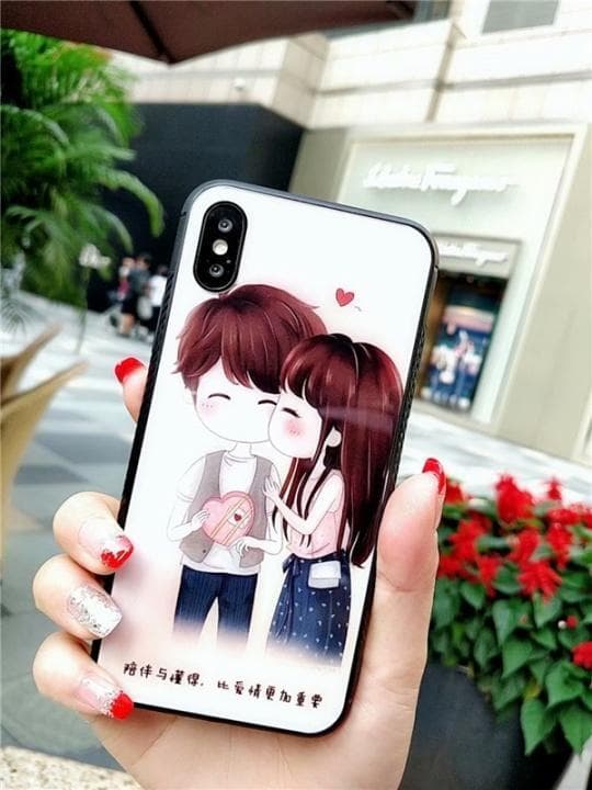 Best Quality - Tempered glass rear cover, TPU frame iPhone 8, Daisy