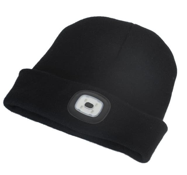 Hatt med inbyggd LED-lampa - svart