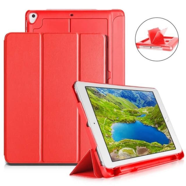 Fordral med förvaring, USB kabel Apple iPad 9.7"" 2017, 2018, Röd