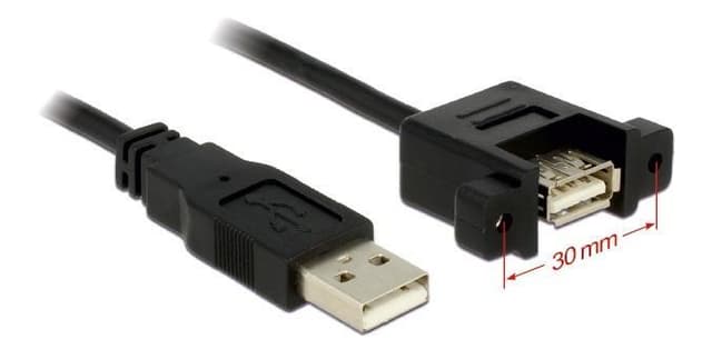 DeLOCK USB 2.0 kabel för panelmontage, ha - ho, 1m