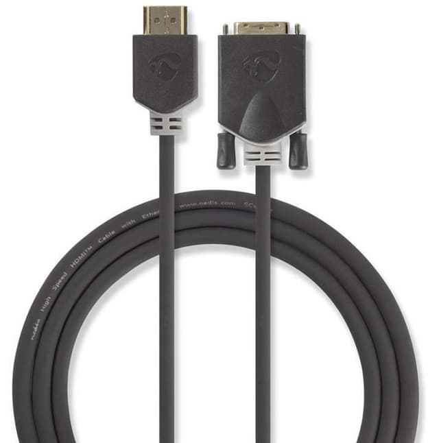 HDMI - DVI-kabel | HDMIâ„¢-kontakt - DVI-D 24 + 1-pinners, hann | 2,0 m | Antrasit