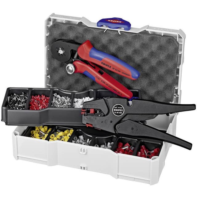 Knipex 97 90 10 Krympetang Kabelsko 0.08 til 10 mm² Inkl. afisoleringstang, Inkl. sortiment af kabeltyller i