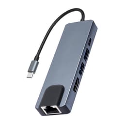 5-i-1 USB-C dockningsstation med Ethernet Grå