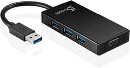 j5 create JUH410, USB 3.0 - VGA-sovitin, sis.rak 3-portinen hubi, m