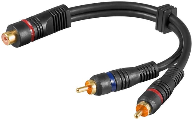 Goobay Y-adapterkabel, lyd, 1x RCA-kontakt for stereo-RCA-kontakt, OFC, dobbeltskjermet