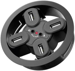 4 porter USB 2.0 Hi Speed In-Desk HUB + lyd