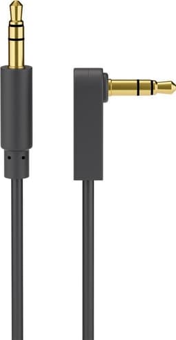 Goobay Lydtilkoblingskabel AUX, 3,5 mm stereo, 3-pins, smal, kobber, vinklet