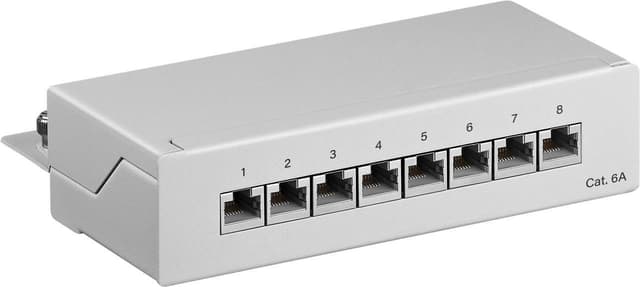 Goobay CAT 6a Mini/Desktop Patch Panel, 8 Ports