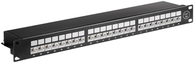 Goobay CAT 6a 19-tums (48,3 cm) kopplingspanel, 24 portar (1 HE)