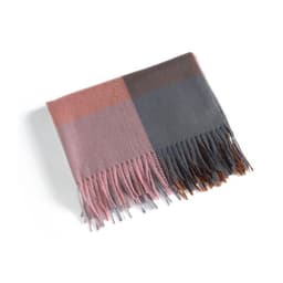 Skjerf 180x70 cm rosa / grå