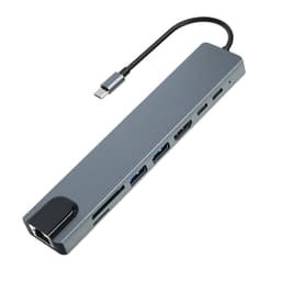 8-i-1 USB-C dockningsstation Grå
