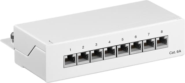 Goobay CAT 6a Mini/Desktop Patch Panel, 8 Port