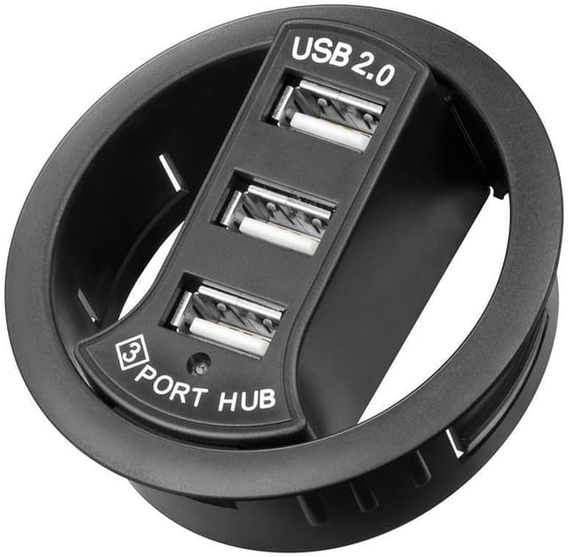 Goobay 3-dobbelt USB 2.0 Hi-Speed-indbygnings-HUB/fordeler