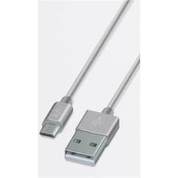 KIT PLATINUM Synk.johto MicroUSB Nailon 1m Silver