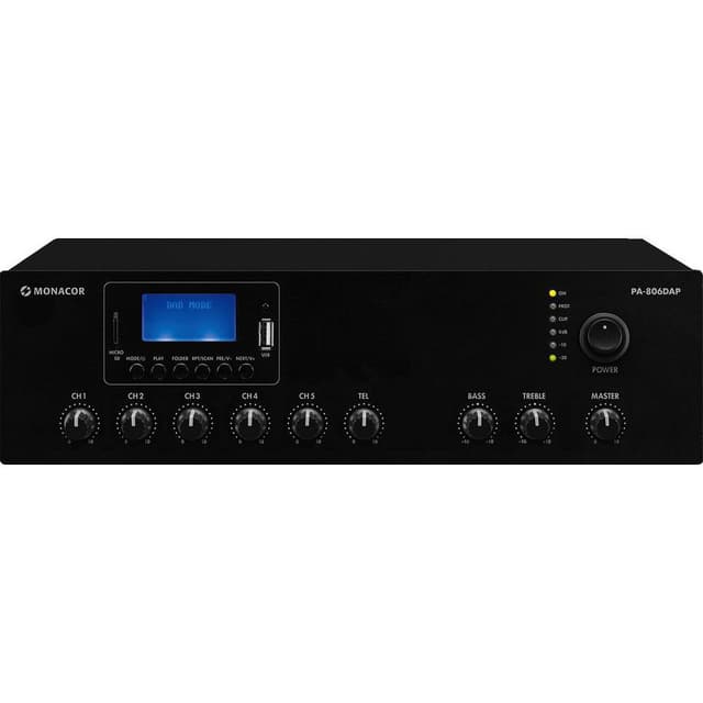 ELA-förstärkare Monacor PA-806DAP 60 W 1 kanal 1 zon