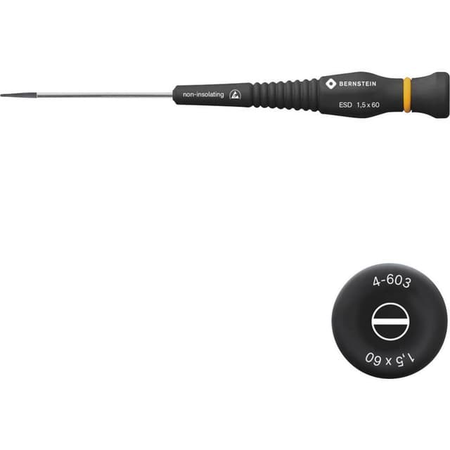 Bernstein Elektronik og finmekanik Kærv-skruetrækker Klinge-bredde: 1.5 mm Klinge-længde: 60 mm