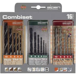 Universalborr sortiment 16 delar Alpen 801003100