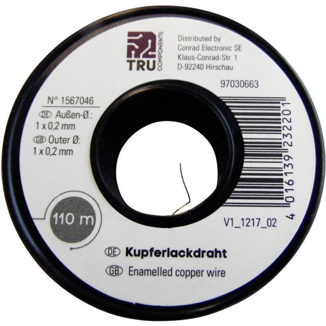 TRU COMPONENTS Lackerad koppartråd Ytter-Ø (inkl.