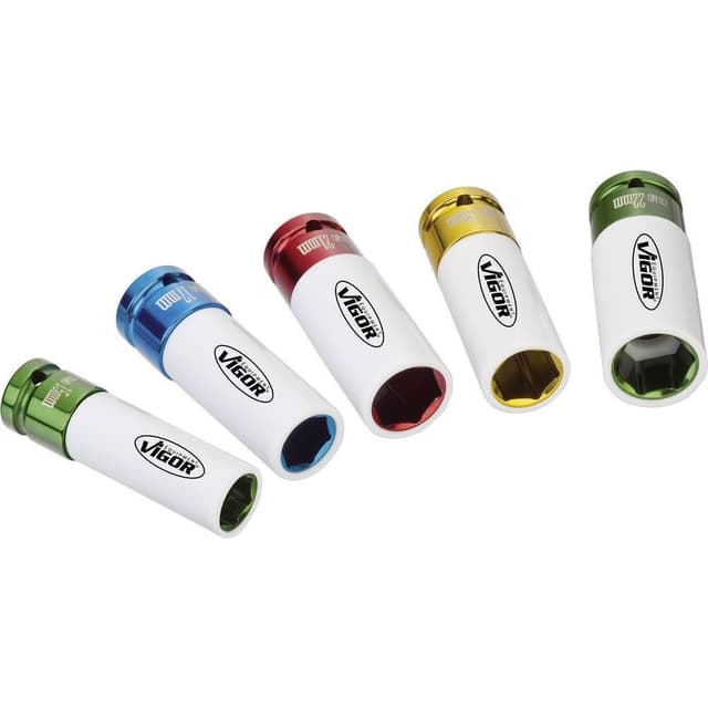 Vigor Kraft-topnøgleindsats-sæt 1/2 (12,5 mm) 5 dele