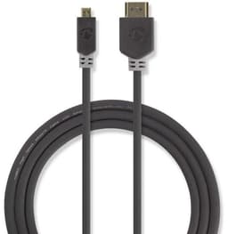 Höghastighets HDMI-kabel med Ethernet | HDMI-HDMI-mikro | 2.0 m | Antracit