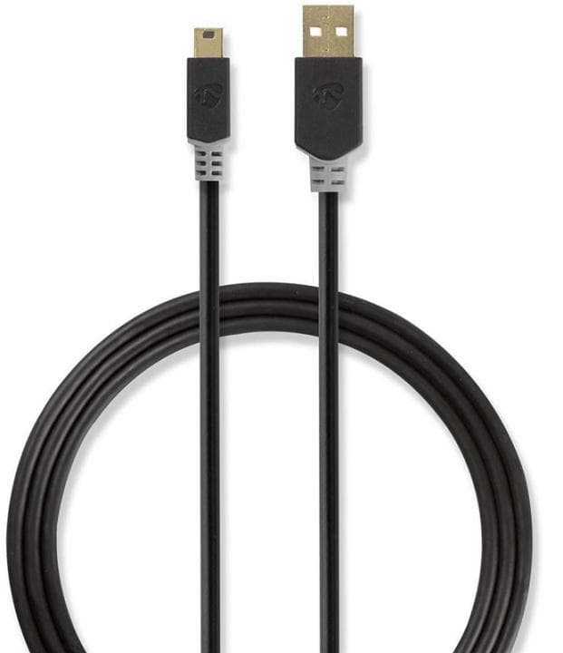USB 2.0-Kabel | A, hann - Mini 5-pinners, hann | 2,0 m | Antrasitt
