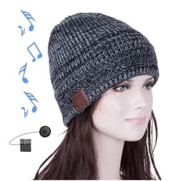 Bluetooth lue med polyester / akryl hodetelefoner Svart / Grå