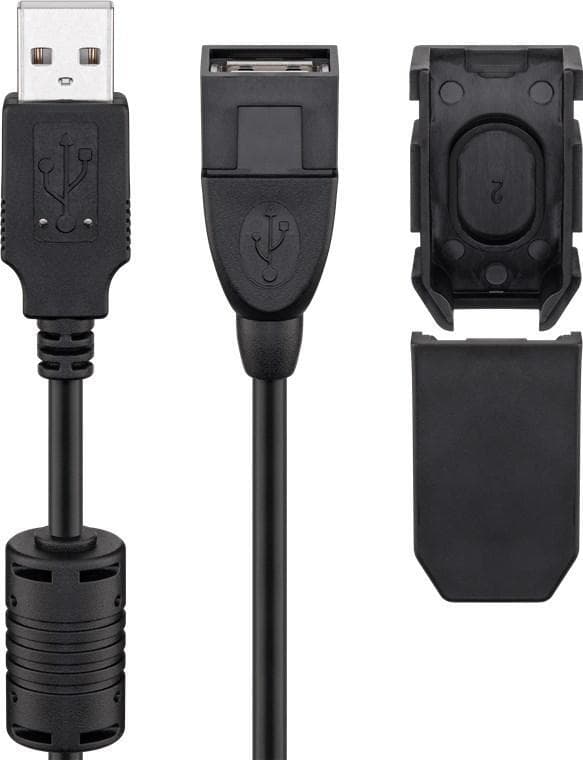 Goobay USB 2.0 höghastighetsförlängningskabel med säkerhetshylsa, svar