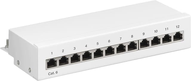 Goobay CAT 6 Mini/Desktop Patch Panel, 12 Ports
