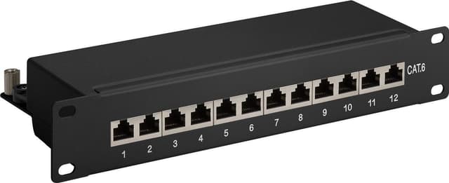 Goobay CAT 6 10-tums (25,4 cm) kopplingspanel, 12 portar