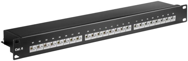 Goobay CAT 6 19-tums (48,3 cm) kopplingspanel, 24 portar (1 HE)