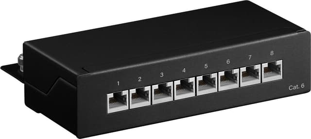 Goobay CAT 6 mini/desktop-patch-panel, 8 porte (1 HE)