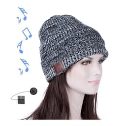 Bluetooth lue med polyester / akryl hodetelefoner Svart / Hvit