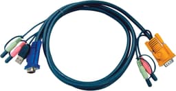 ATEN KVM kabling SPHD15ha / 2x3,5mm ha-1xUSB A ha / 2x3,5mm ha / HD15ha, 3m