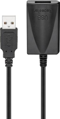 Goobay Aktiv USB 2.0-förlängningskabel, svart
